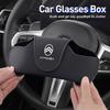 Leather Car Glasses Box Sunglasses Storage Holder For Citroen C3 C5 C1 C2 Berlingo Celysee Cactus Picasso Aircross Saxo Grand
