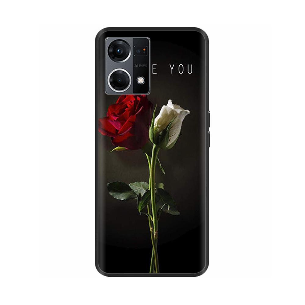 Чехол для Oppo Reno7 4G Чехол Reno7 Силиконовый Мягкий Ударопрочный ТПУ Задние крышки для OPPO F21 Pro Reno 7 4G Чехол Черный Бампер Fundas
