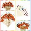 100pcs Smooth Surface Halloween Pumpkin Bamboo Skewers Disposable Cocktail Sticks Sugar-coated Haws