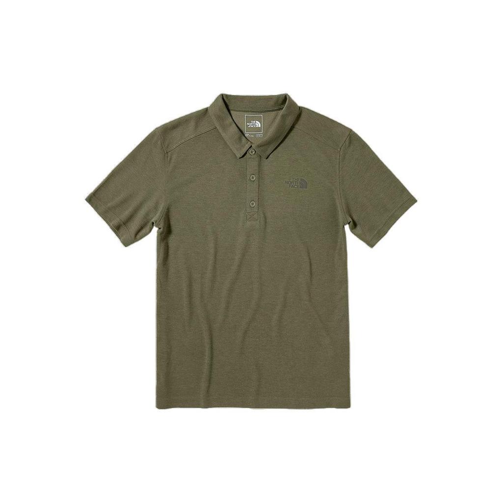 THE NORTH FACE Polo Shirts Men's Green Polo Collar Moderate Straight Fit NF0A5B1P-7D6