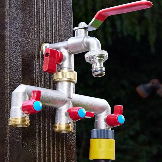 3-ходовой садовый шланговый разветвитель, никелированный латунный кран-коллектор, 3/4-дюймовый морозостойкий уличный шланговый патрубок-адаптер для садов, дворов, ферм
