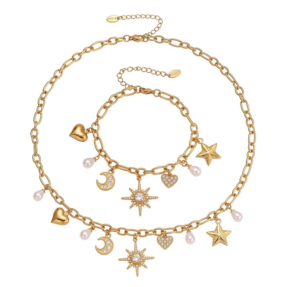 Набор ожерелья и браслета «Oumaijia Zircon Star & Pearl DIY»