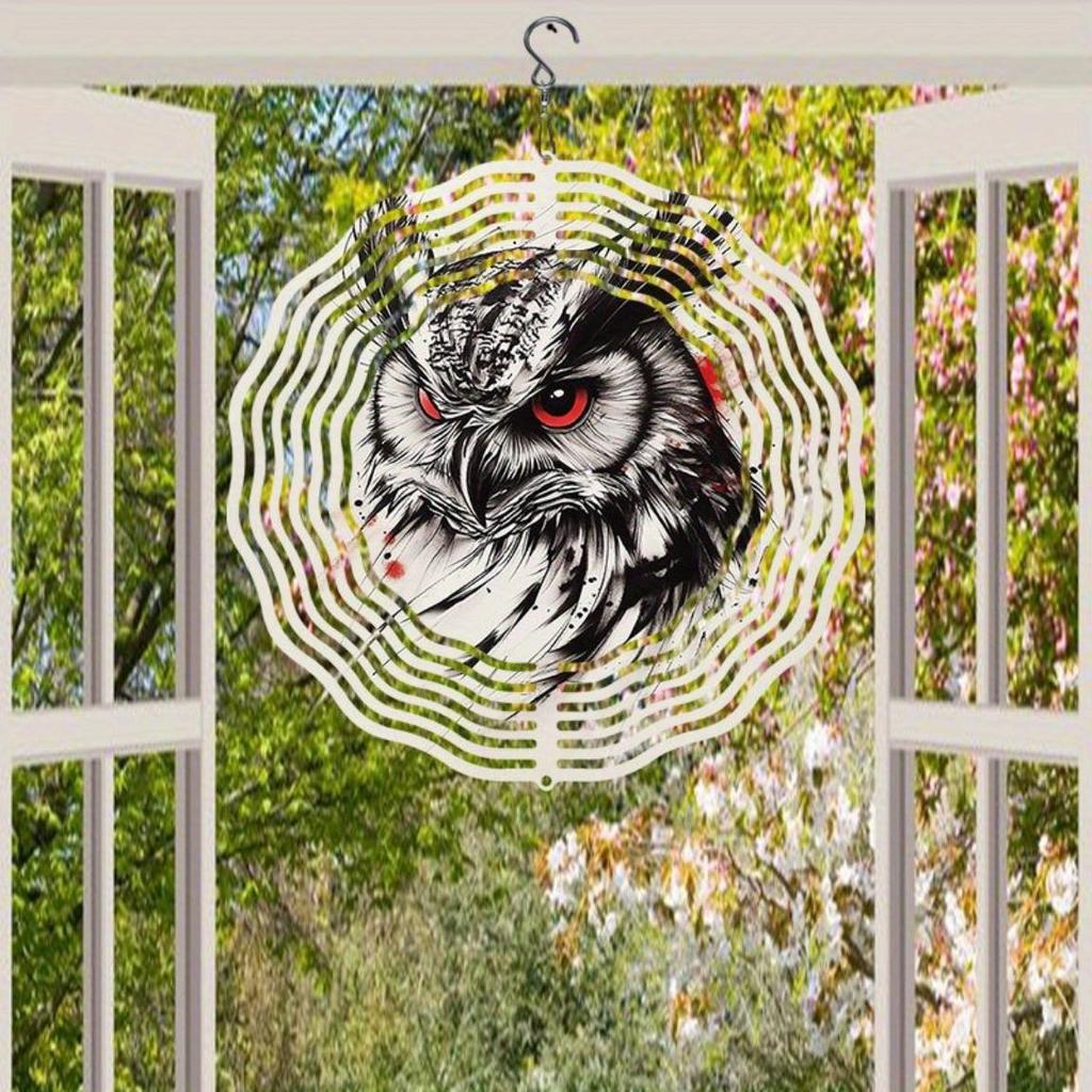3D Сова Колокольчик ветра с вращающимся крючком Эскизный дизайн для украшения сада, двора на открытом воздухе, на День благодарения, Рождество