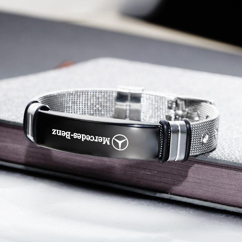 CQN1 Fashion Versatile Adjustable Stainless Bracelet Decoration For Mercedes Benz B/C/E/S Class A Class C200L GLC GLK Car Accessories