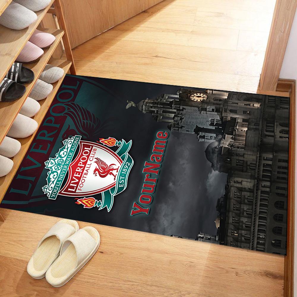 Liverpool Personalized Text Floor Rug Office Rug Design for Kitchen Decorate room Living Rooms Entryway Antislip Carpet Decorate Offices