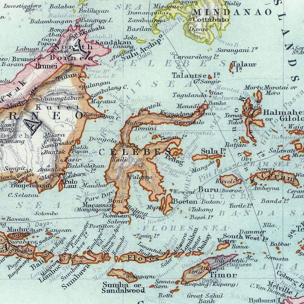 Английская версия - Винтажная картина с картой Океании, настенный плакат, школьные принадлежности для путешествий, подарок, образовательное настенное искусство, декор для стен с картой