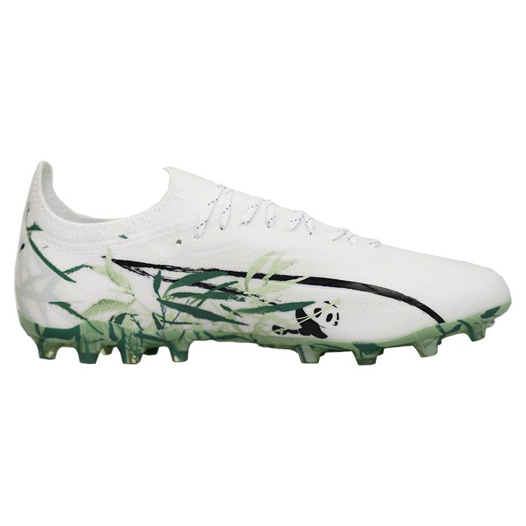 Puma Ультра Ultimate Panda Color MG (Резиновый короткий стержень) Искусственный газон Прочные легкие футбольные бутсы Унисекс Футбольные бутсы Белый Зеленый 108104-01