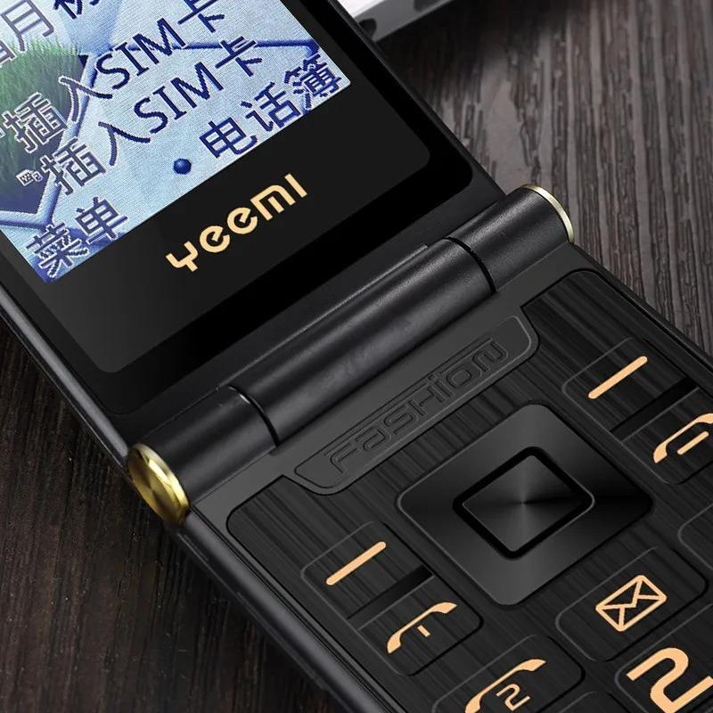 YEEMI M2-C 2G Button Phone 2.84inch Double Screen MTK GSM 2G Flip Mobile Phone Big Letters Vibration MP3 Bluetooth CellPhone For Elderly