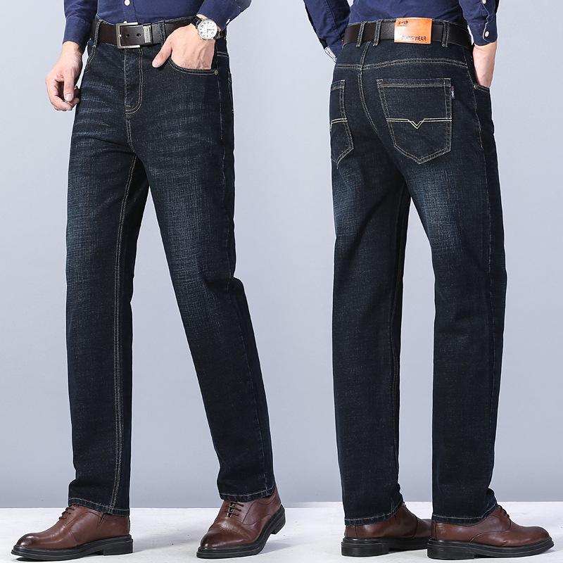 Spring Men's Thin Jeans Loose Middle-aged Pants Men's Stretch Pants