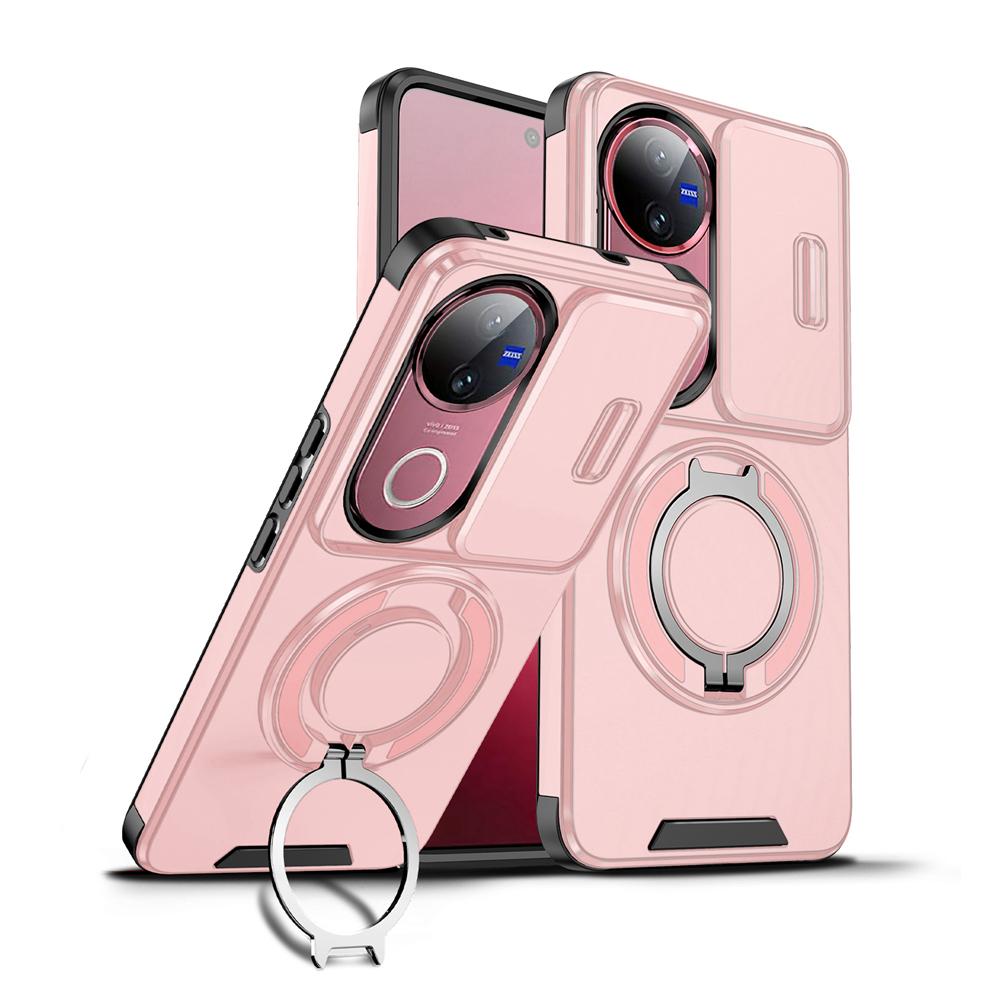 KEYSION Вращающаяся на 360° подставка-кольцо Чехол для телефона для VIVO V50 5G Защита камеры со сдвигом Магнитная противоударная задняя крышка для VIVO V50