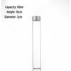 High-Transparency Glass Control Bottle with Silver Cut-Line Aluminum Cap, Portable 30mm Sealed Agarwood Display Bottle.