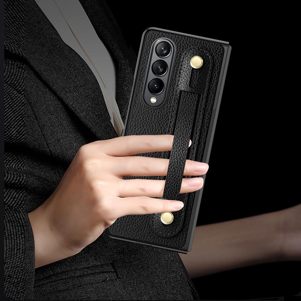 Портативный кожаный чехол-браслет для мобильного телефона Samsung Galaxy Z Fold 4 Fold3 Fold4 Fold2 5g Fold 2 3, защитная пленка для переднего стекла