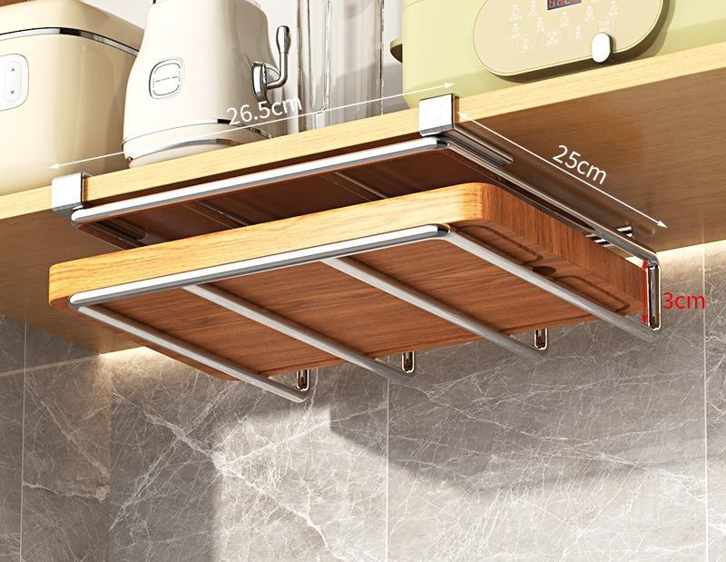 Kitchen Non-punching Multi-functional Pot Lid Cutting Board Placement Storage Rack Cabinet Hanging Cabinet Lower Hanger