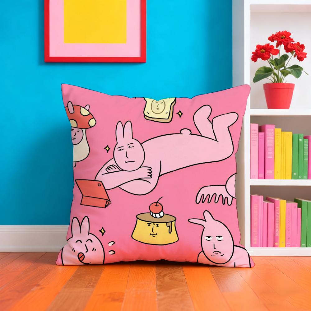 My Friend Rrabbit Anime Film Pillow Case Pillow Case Plush Fabric Soft Double Sided Print Home Sofa High Quality Cushion