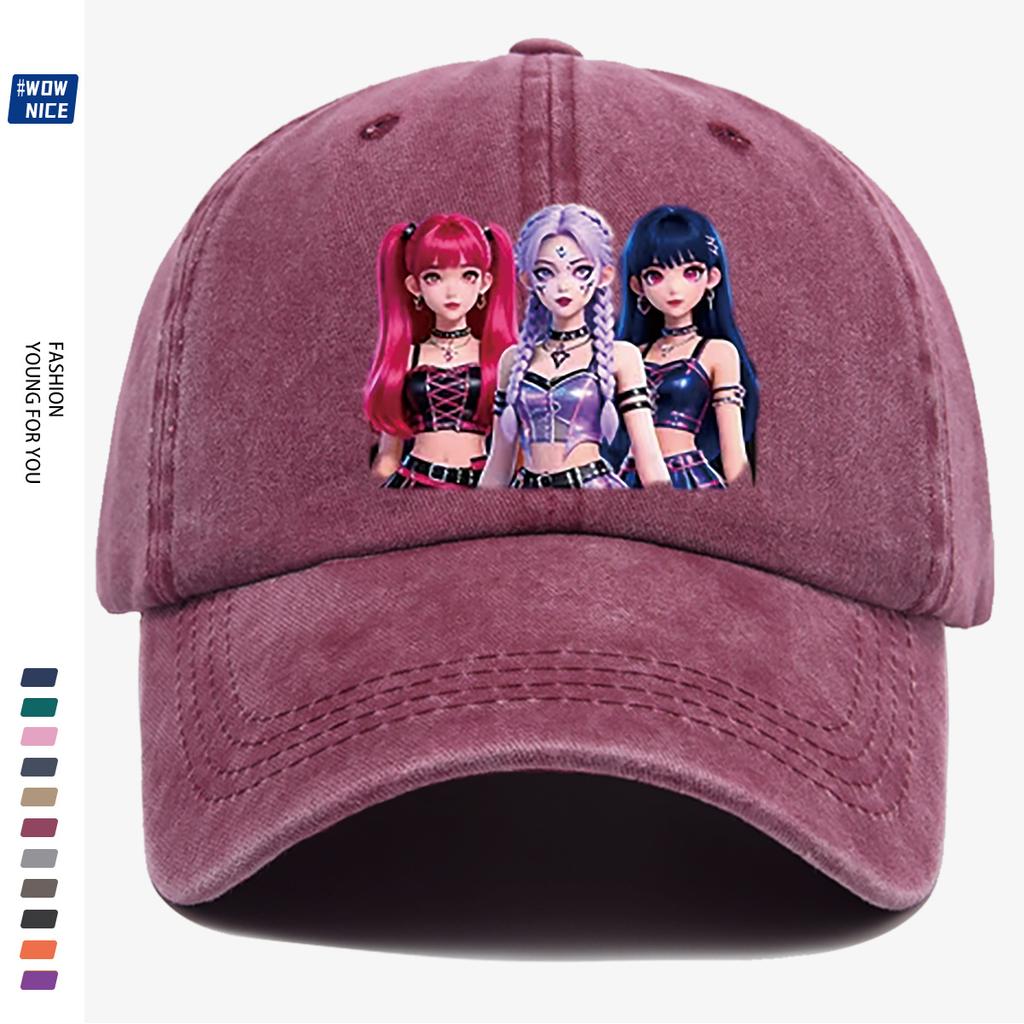 D Flat pc KPOP Group Flat Print Baseball Cap Trendy Idol Pattern SlimFit Suitable for Daily Commute Parties Street Fa