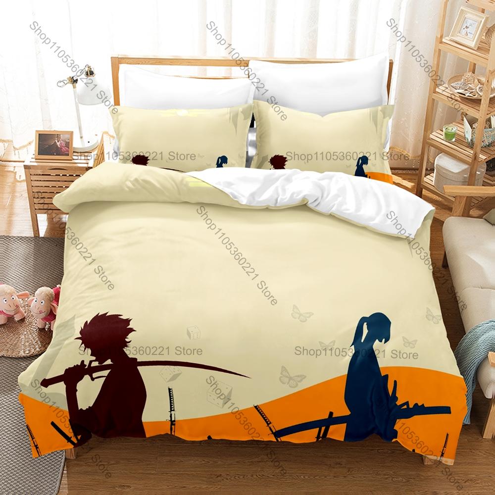 Постельное белье Samurai Champloo 3 предмета с рисунком Муген Дзин Фуу Удобное постельное белье Для фанатов аниме
