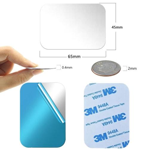 Stainless Steel Plate, Steel Sheet, for Magnets, Magnet Support Plate, DIY Magnet Support Plate with Strong 3M Tape (Rectangular, 45*65mm, 10 Sheets)