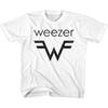 Weezer Weezer and W Logo White Youth T-Shirt
