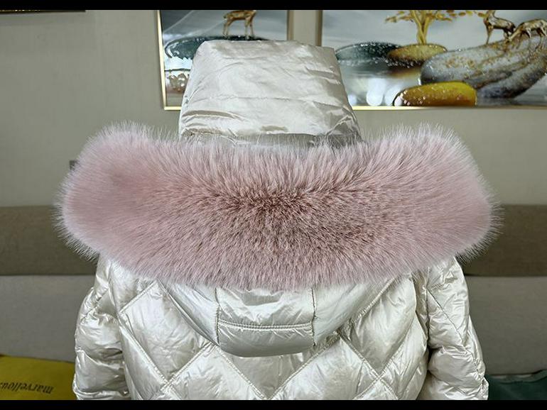 Женский воротник из искусственного меха лисы и енота черного и белого цвета для пуховой шапки - Единичная покупка