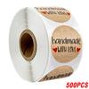 100-500 шт. Винтажные крафт-бумажные наклейки для скрапбукинга, подарков, канцелярских товаров, наклейки-этикетки, ручная работа с любовью, спасибо за наклейки