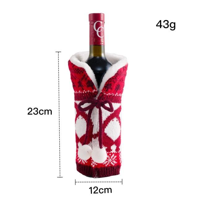 Christmas Wine Set Knitted Wine Set Hotel Restaurant Decoration Home Furnishing Wine Set Decoration Supplies