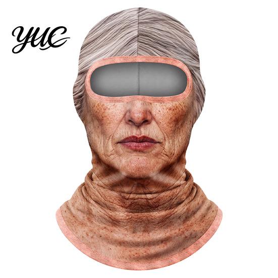 Winter Balaclava Mask Realistic Face Ski Mask, 3D Print Balaclava, Cold Weather Guard Protection Hood Neck Gaiter for Halloween Outdoor Cycling Funny