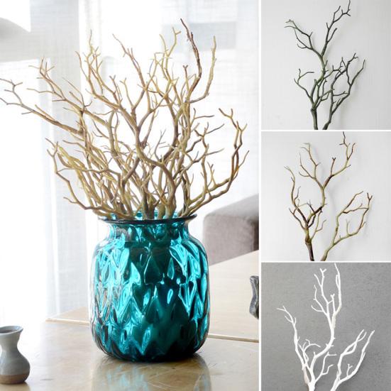 6Pcs Artificial Fake Peacock Coral Plant Dried Tree Branch Wedding Home Decor