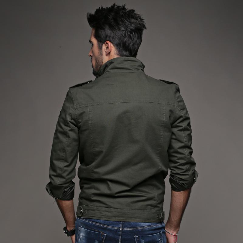 Spring And Autumn Jacket Men's Military Cotton Jacket Plus Size