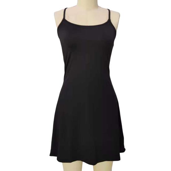 Женское теннисное платье без рукавов с шортами и карманами, на тонких бретельках, с вырезом-борцовкой, мини-платье, спортивные платья для гольфа, бега