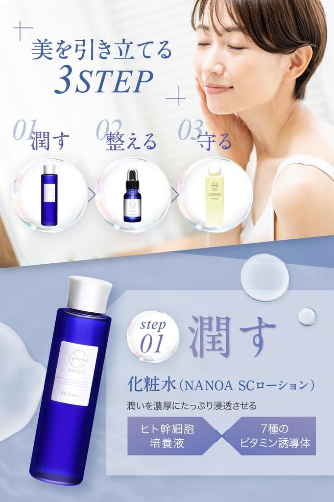 NANOA Skin Care Human Stem Cell EGF Aging, который очень популярен среди молочных продуктов Made in Japan (Наноа) Набор, Уход, врачи, Керамид, Без добавок,