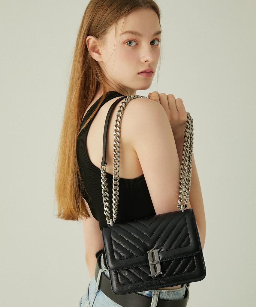 Jestina Joelle Quilting Sm Chain Shoulder Bk(Jhncha0Bs700Bk010)