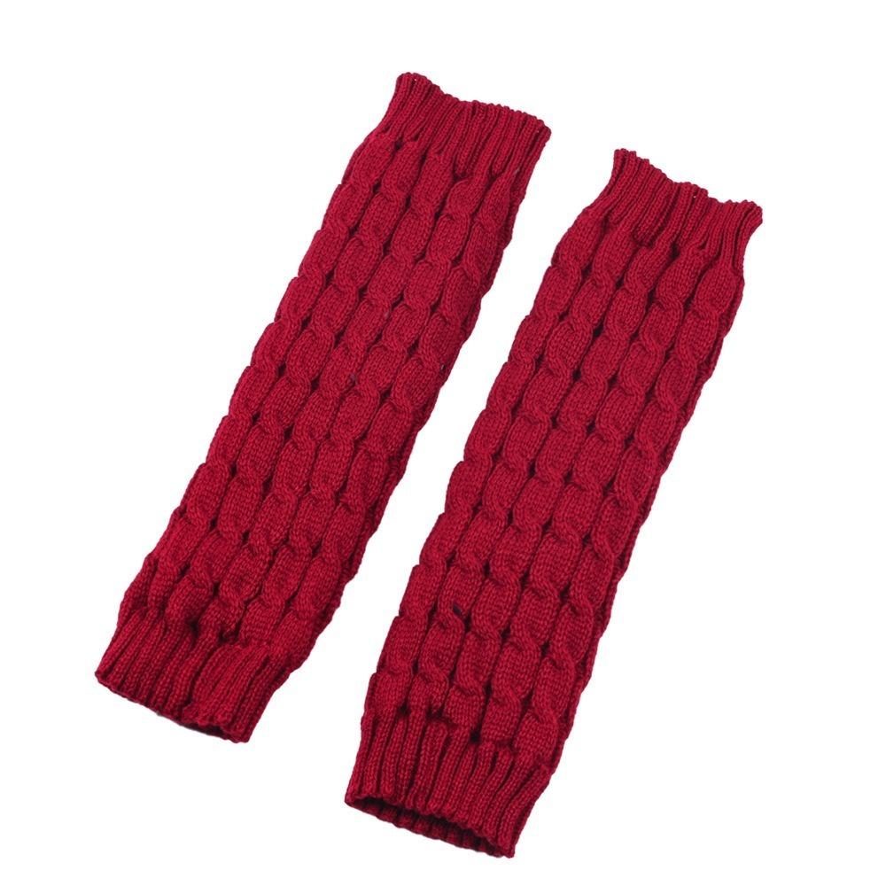 Knee Length Knitting Plush Pile Long Socks Crochet Jacquard Boot Leg Sleeve Foot Covers Winter