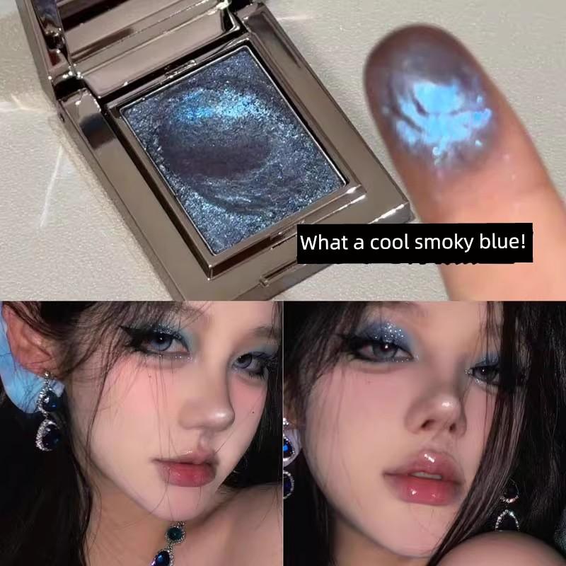 Ice Brown Sparkle! Gray Pink Eyeshadow, Crystal Powder, Single Color Sparkling Pearlescent Multi-Use Cream Base Eyeshadow, Eliminates Smoky Look