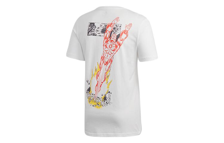 Adidas T Shirts Men's White Crew Neck Moderate Straight Fit FN1763