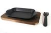 Made In Japan Nanbu Tekki Wooden Stand and 1 IH Flame Oven Compatible Frying Pan Grill ``Anything Grill'' (with Handle) compatible/Open