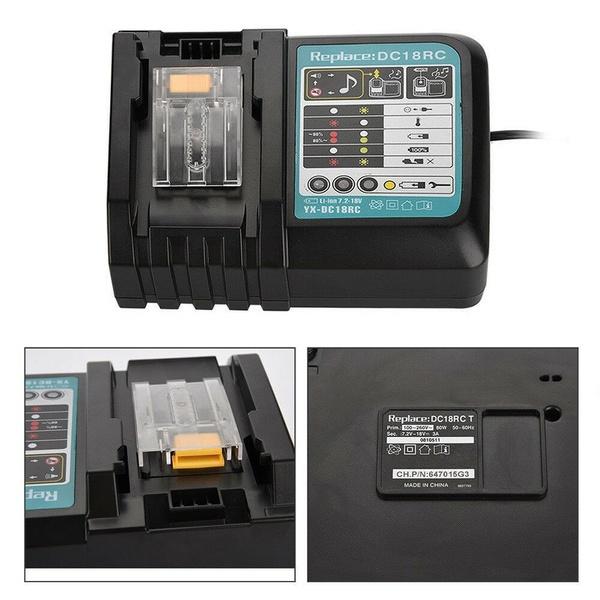 Зарядное устройство для литиевых батарей 7,2–18 В DC18RC/DC18RA/BL1830/Bl1430 заменяет зарядное устройство 3A 6A на интеллектуальное зарядное устройство