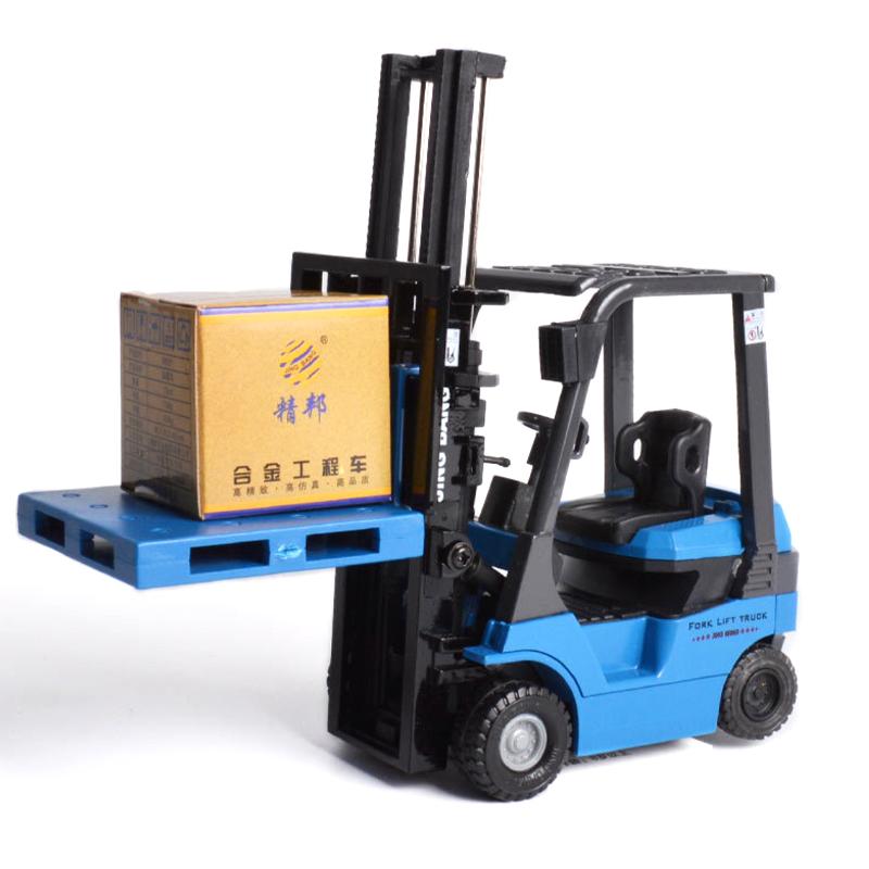 1:60 литых под давлением шарниров вилочного погрузчика модель транспортного средства Pull Back & Go Car интерактивная реалистичная игрушка для малышей мальчиков подарок B250