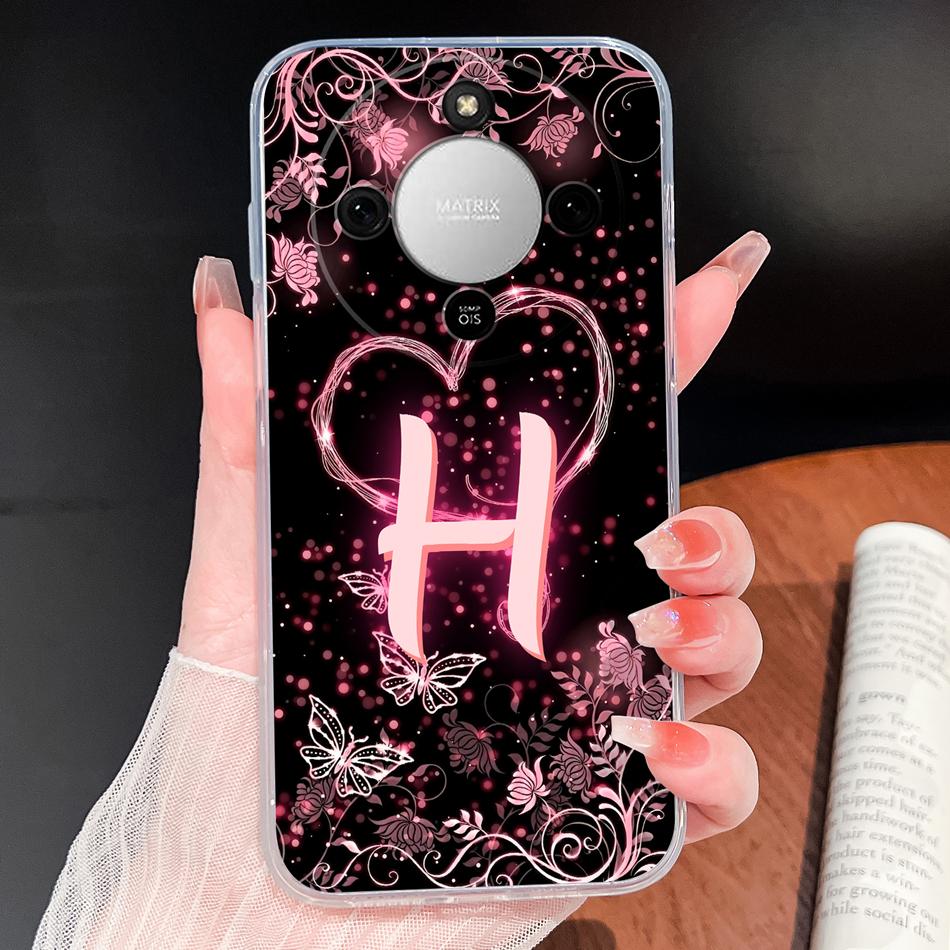Чехол для Honor X70 5G Светящиеся буквы Прозрачный Силиконовый Ударопрочный Задний чехол для Honor X 70 Мягкий Легкий Защита для телефона