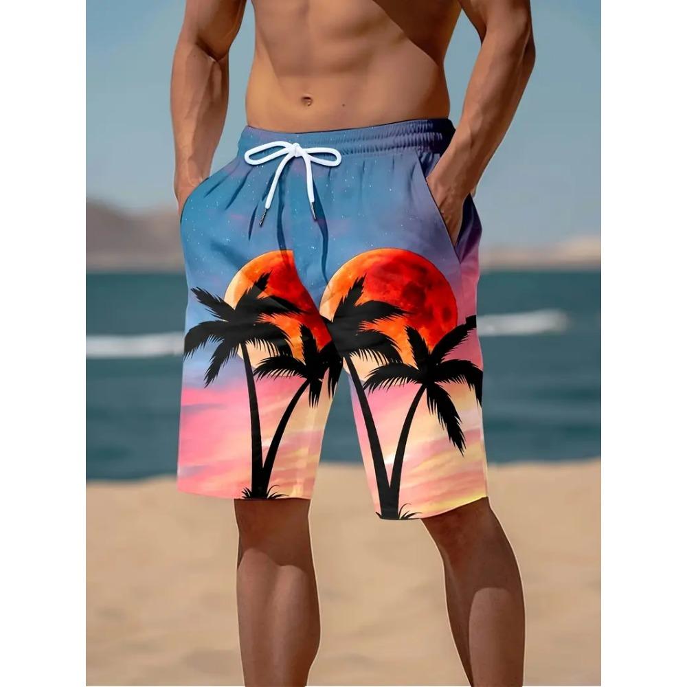3D Кокосовые Пальмы Печать Пляжные Шорты Пальма Графика Board Shorts Для Мужчин Лето Новые Харадзюку Гавайские Крутые Купальные Шорты