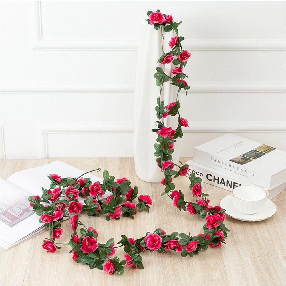 Wedding Decor Rose Garland Garden Arch Fake Plant Vines Flowers Garland Artificial Rose Flowers