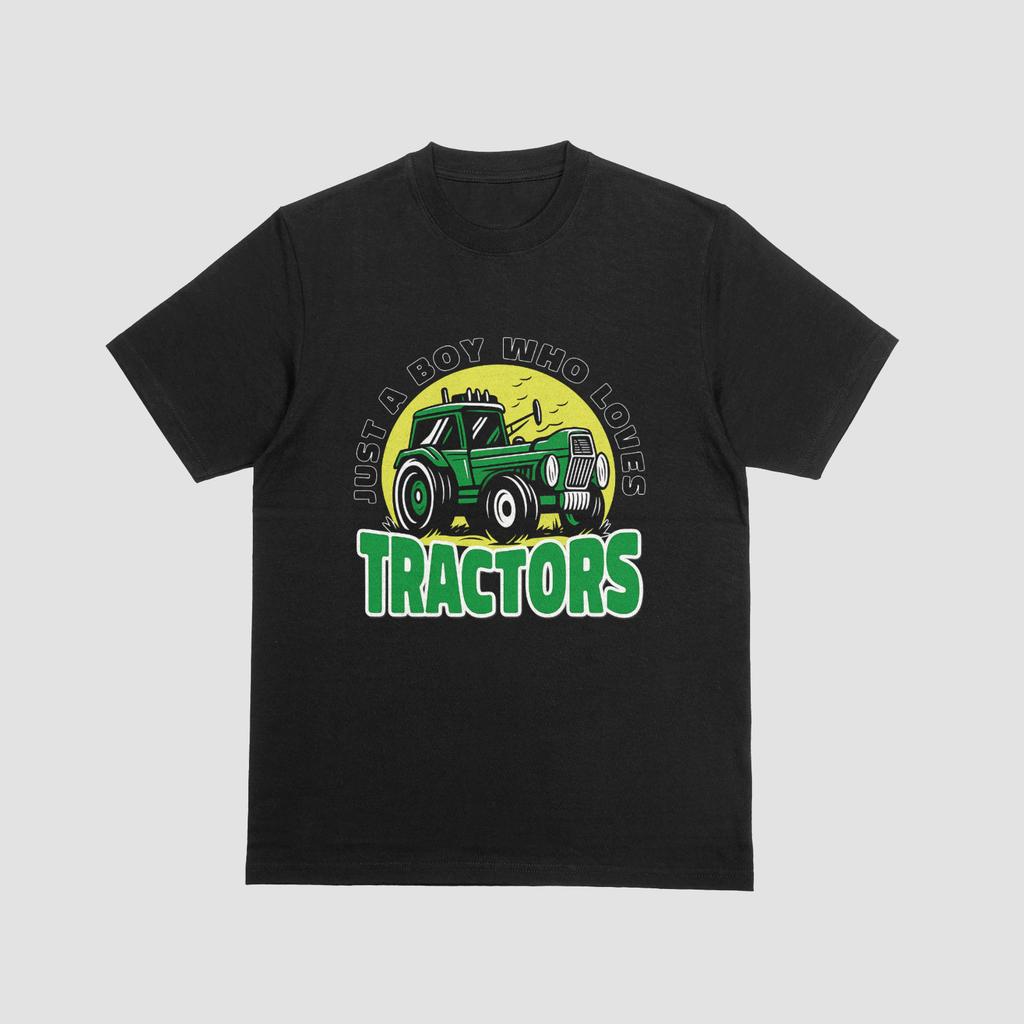Just a Boy Who Loves Tractors T-Shirt | Cute Tractor Lover Kid Farm Tee
