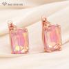 Модные элегантные прямоугольные серьги-капли с кристаллами для женщин, свадебные украшения цвета розового золота, серьги в подарок