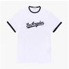 SporTy   Rich DodgerS Ringer Women S T ShirT Wh50 whiTe Dark Navy