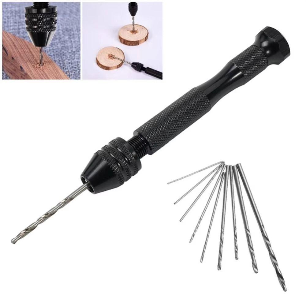 Pin Vise Hole Maker 0.6-3mm Micro Drill Bits Mini Hand Drill Rotary Tool Woodworking Model