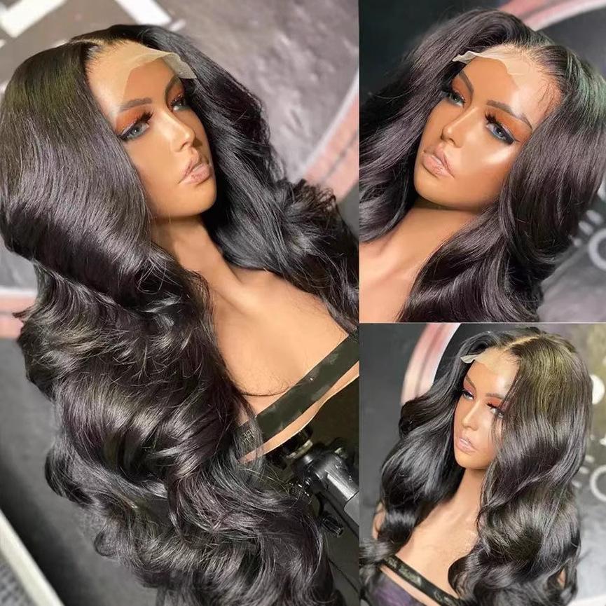 New front lace wig long curly hair mechanism lace chemical fiber wig headgear spot