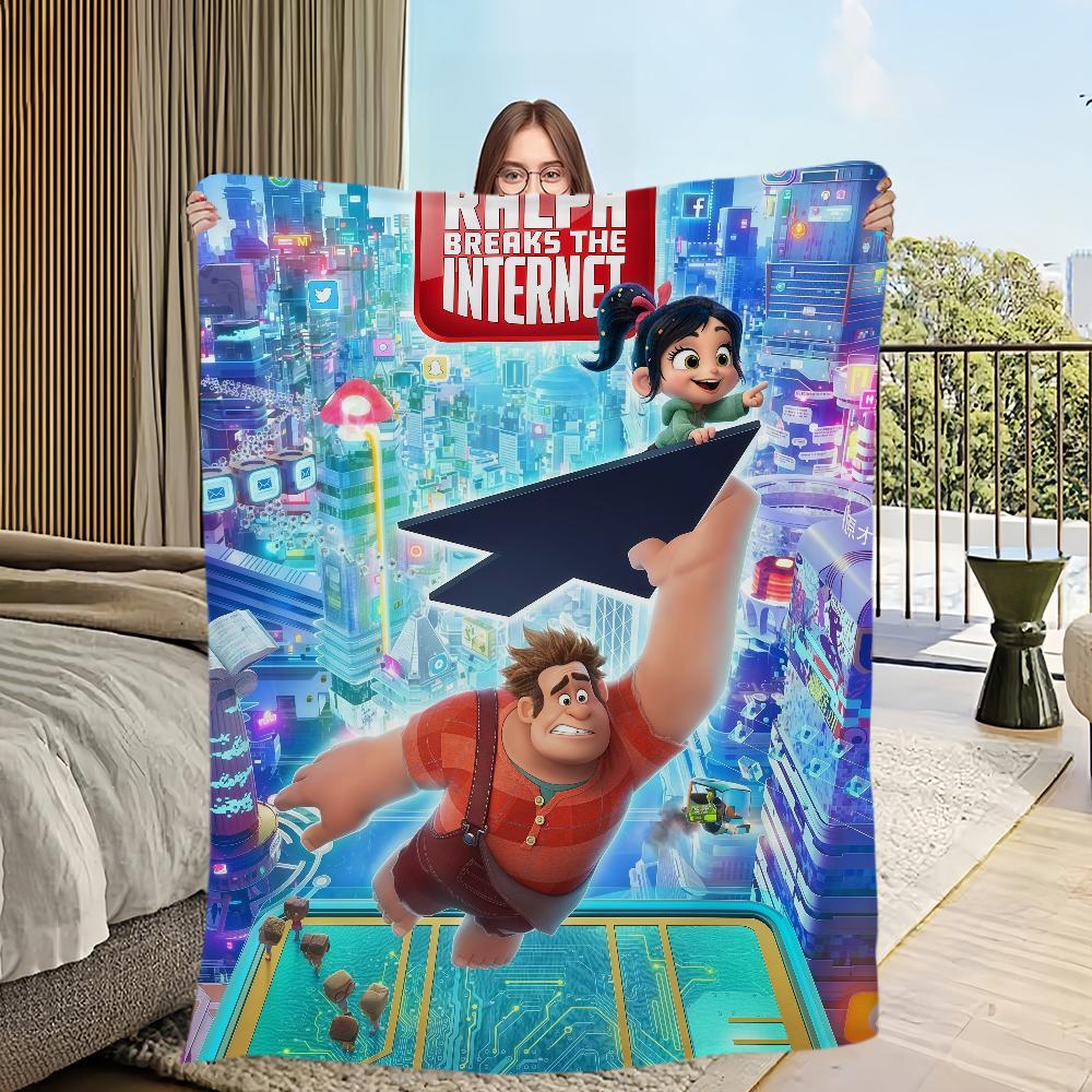 R-Ralph B-Breaks the I-Internet 2 DSN Blanket Flannel warm comfort soft plush blanket For Picnic Beds Sofas Homes And Bedrooms