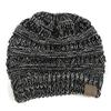 Fashion Women's Girl Hat Winter Wool Warm Stretch Knit Cap Messy Bun Ponytail Beanies