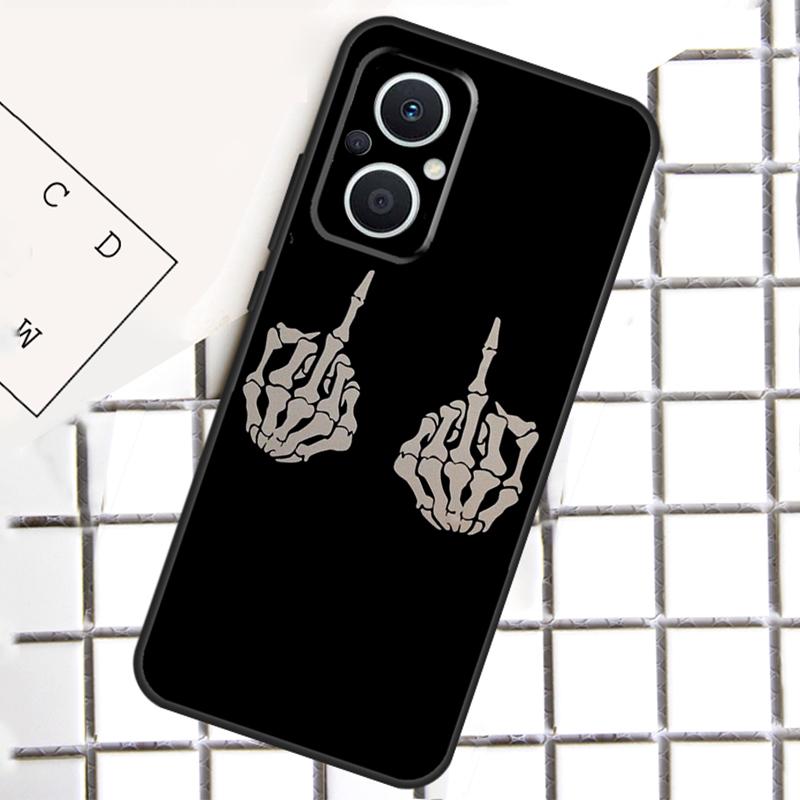 Чехол-скелет со средним пальцем для телефона OPPO Reno 12F 12 13 11 14 F 10 Pro 8T 7 8 Lite OPPO Find X8 X6 X5 Pro