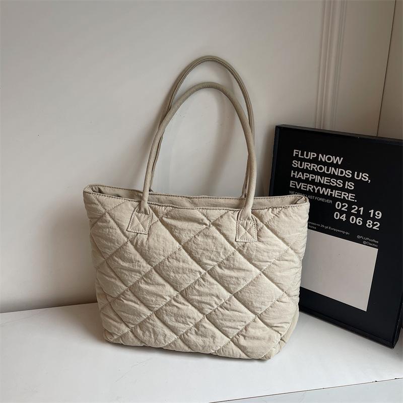 Студенческая сумка-тоут для занятий, женская новая вместительная сумка для поездок на работу, модная осенне-зимняя ромбовидная повседневная сумка через плечо