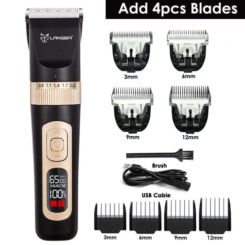 LANGBA C95 Dog Clipper Professional LCD Display Pet Cat Clippers Shaver Electrical Grooming Trimmer Rechargeable Haircut Machine